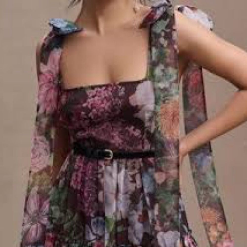 BHLDN Isabella Tiered Square-Neck A-LineMidi Dress/ size 16 - Picture 4 of 9